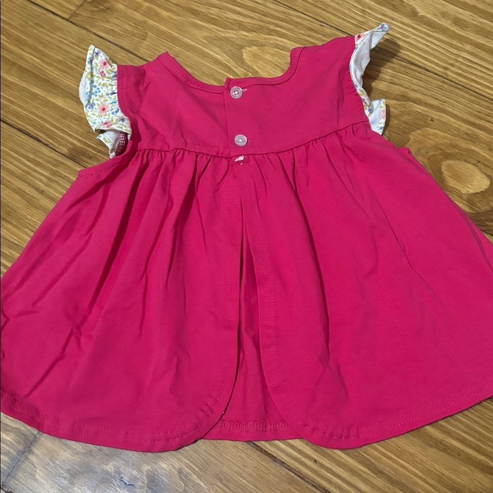 Stitchy Fish 24 Month Pink Top With Floral Ruffles - Picture 4 of 4